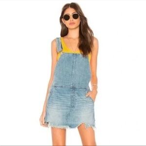 Free People Light Blue Denim Overall Dress